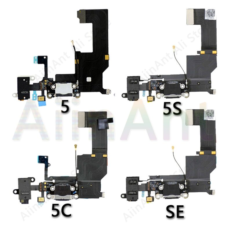 AiinAnt USB 충전 포트 충전기 도크 커넥터, 충전 플렉스 케이블, 아이폰 5S SE 6 6s 플러스, 휴대폰 수리 부품