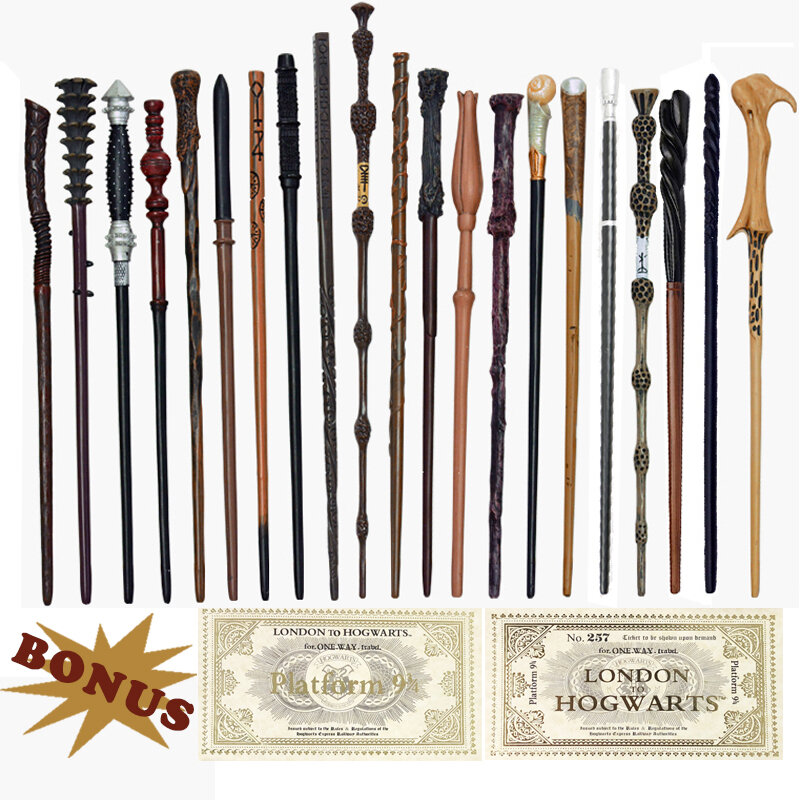 28 rodzajów rdzeń metalowy Potters magiczne różdżki Cosplay Voldemorte hermiona magiczna różdżka Harried Hogwart bilety jako Bonus bez pudełka