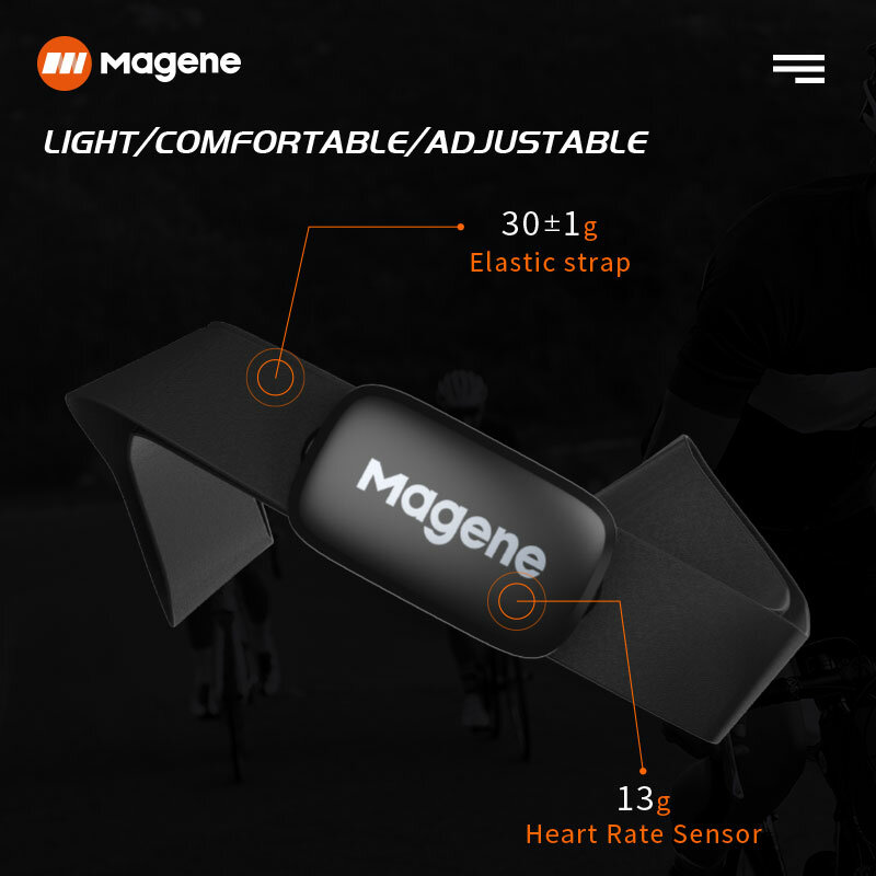 Magene-H64 심박수 모니터 피트니스 야외 블루투스 4.0 ANT + 심박수 센서 가슴 스트랩 방수 스포츠 모니터, 심박수 측정기