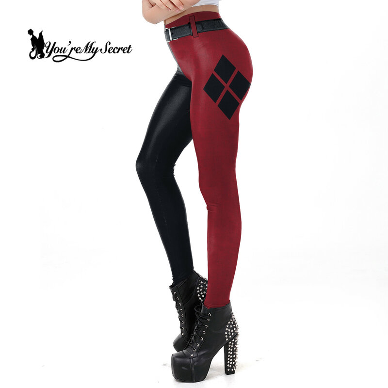 [ของฉัน Secret] Especial รูปแบบสีพิมพ์กางเกงผู้หญิงแฟชั่น Cool ฮาโลวีนออกกำลังกายสูงเอวกางเกงขายาวผู้หญิงฟิตเนส