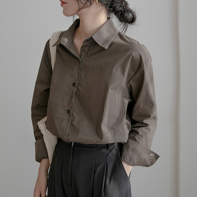 Женские рубашки блузки 2021 женская блузка Топ с длинным рукавом Повседневные женские свободные блузки размера плюс