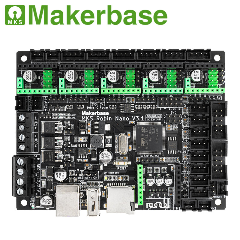 Makerbase-Placa de Control MKS Robin Nano V3 Eagle, piezas de impresora 3D, pantalla TFT USB de impresión, 32 bits, 168Mhz, F407