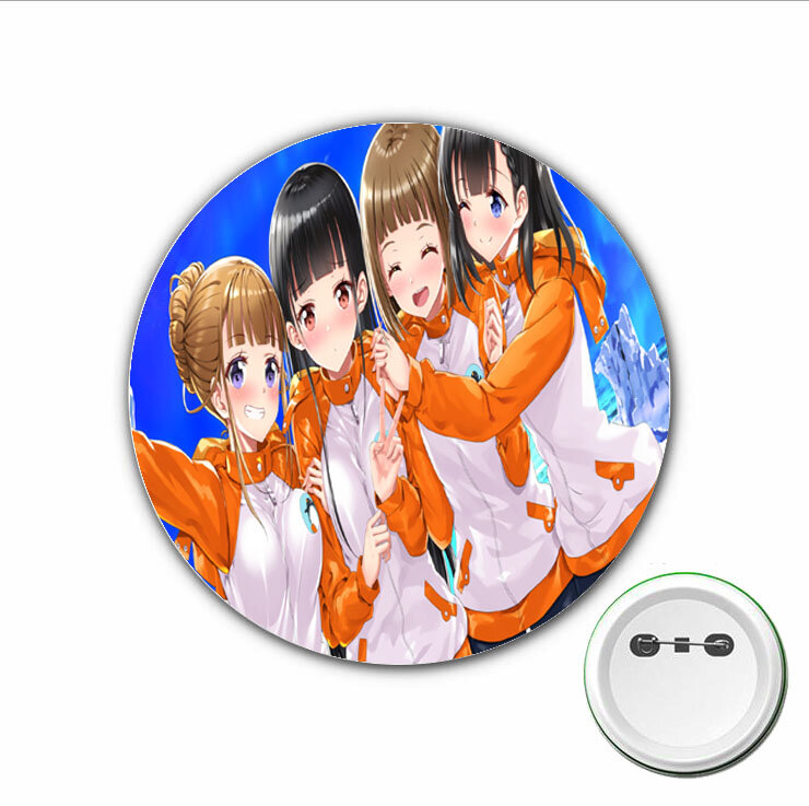 3pcs anime A Place Further Than the Universe Cosplay Badge Brooch Pins for Backpacks bags Badges Button Clothes Accessories