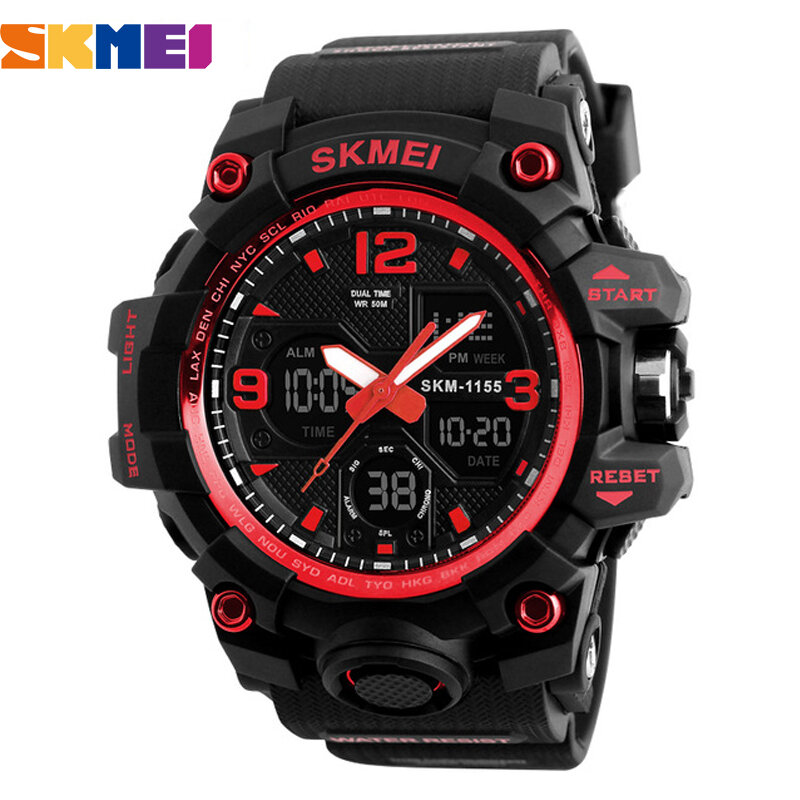SKMEI – montre-bracelet numérique de Sport pour hommes, étanche, antichoc, horloge à main, électronique, militaire