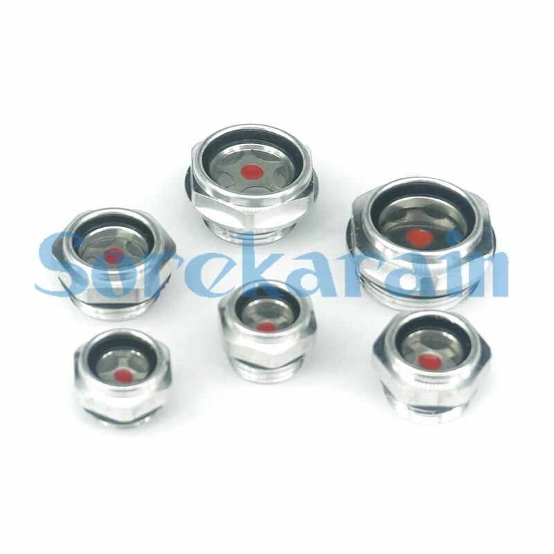 1/4" 3/8" 1/2" 3/4" 1" 1.2" 1.5" 2" BSPP Male Aluminum Oil Level Sight Glass Window Hex Head For Air Compressor Gearbox