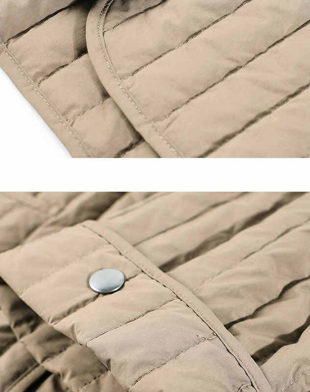 2021 شتاء جديد الأبيض بطة أسفل معطف فضفاض مخطط مقنعين منتصف طول معطف المرأة عادية الدافئة سترة نسائية ثقيلة معطف Ff892