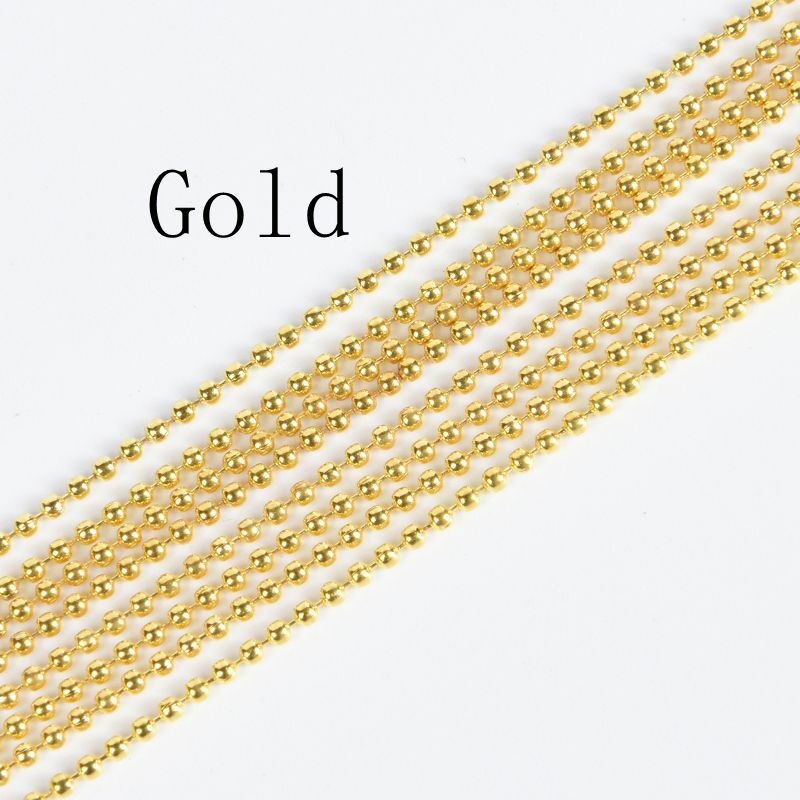 Chaînes de perles en alliage métallique de 5 à 10 mètres, accessoires pour colliers, bijoux à bricoler soi-même découvertes