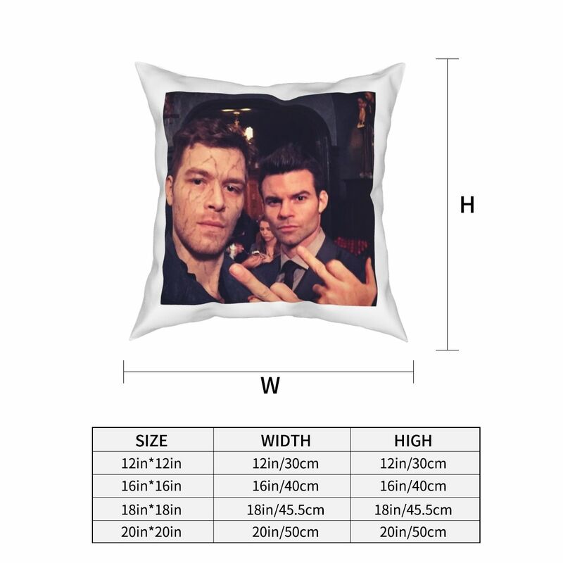 Klaus And Elijah Mikaelson Square Pillowcase Polyester Creative Zipper Decor for Home Cushion Cover