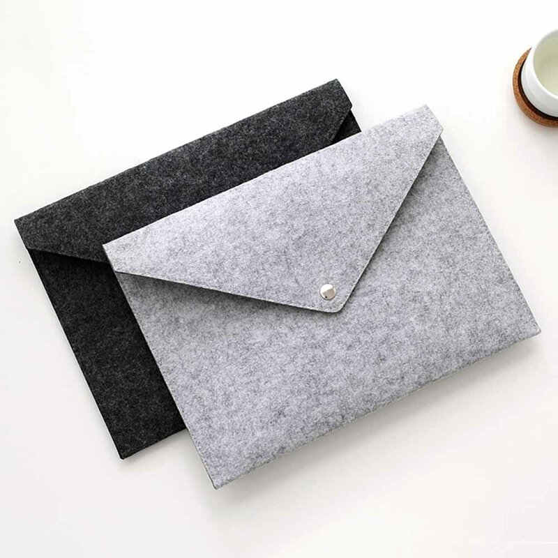 New Portable Simple Solid A4 Big Capacity Document Bag Business Briefcase File Folders Felt Filing Bags