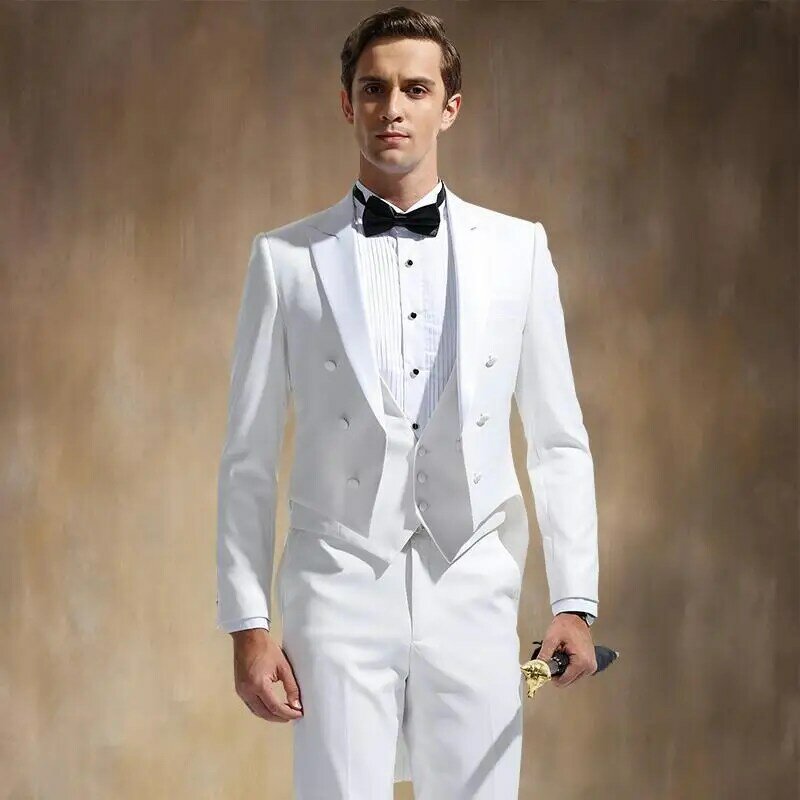 SZMANLIZI – COSTUMES de mariage pour hommes, sur mesure, manteau blanc, 3 pièces, pour soirée, Smoking, Terno, 2022