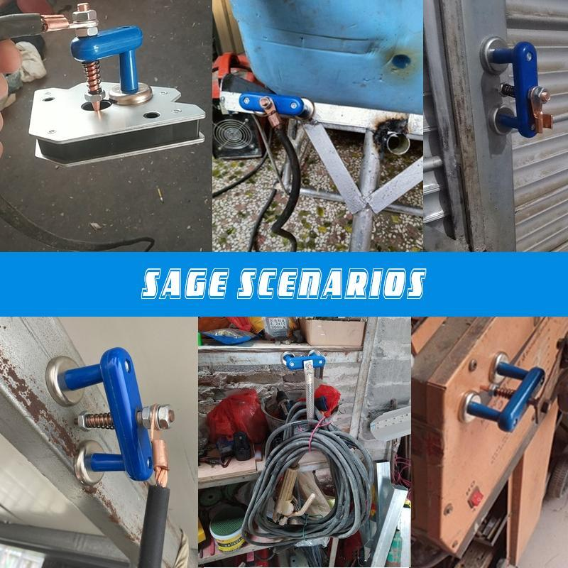 Double Head Magnetic Welding Support Clamp Stability Strongly Fixed Grounding Head With Iron Absorption Stone Dropshipping