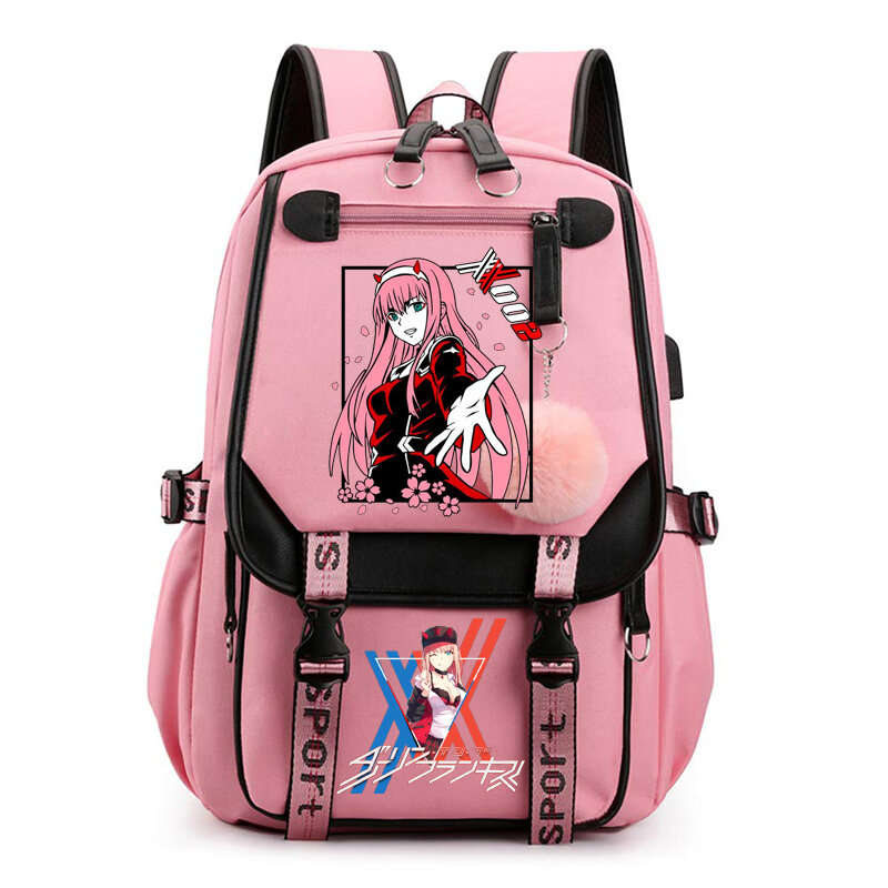 Scuola per bambini zero due zaino ragazza nero rosa carino borsa da scuola USB ragazza regalo
