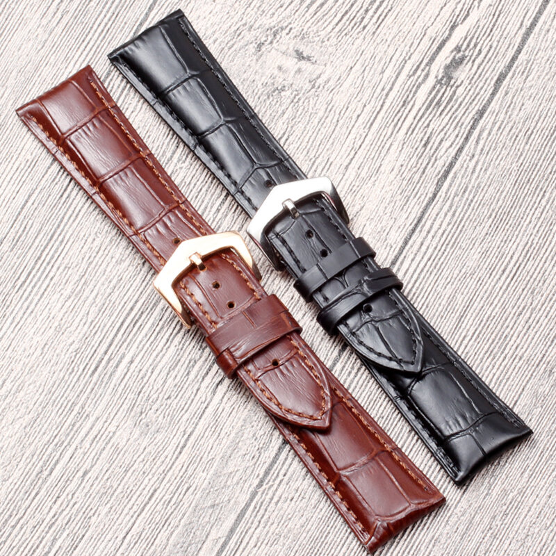 Correas de cuero de alta calidad para reloj de hombre, correa de reloj de cuero, hebilla de Pin pp, 19mm, 20mm, 21mm, 22mm
