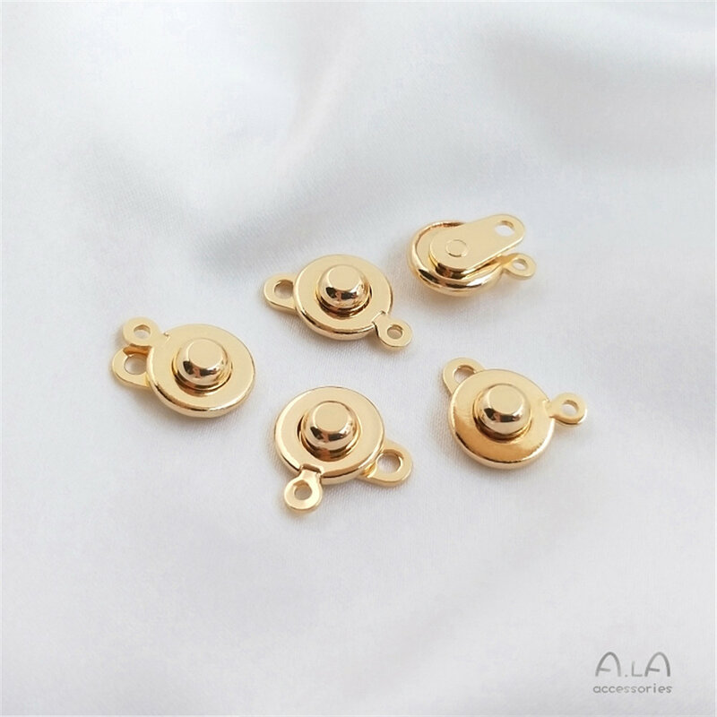 14K Gold Plated Button head accessories connect end buttons handmade DIY bracelet necklace link accessories