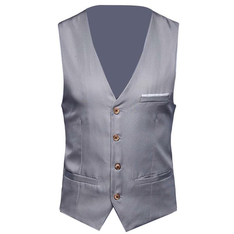 Nieuwe Formele Mannen Effen Kleur Pak Vest Enkele Breasted Zaken Vest Gilet Casual Mouwloze Slanke Jurk Vest Voor Mannen Business