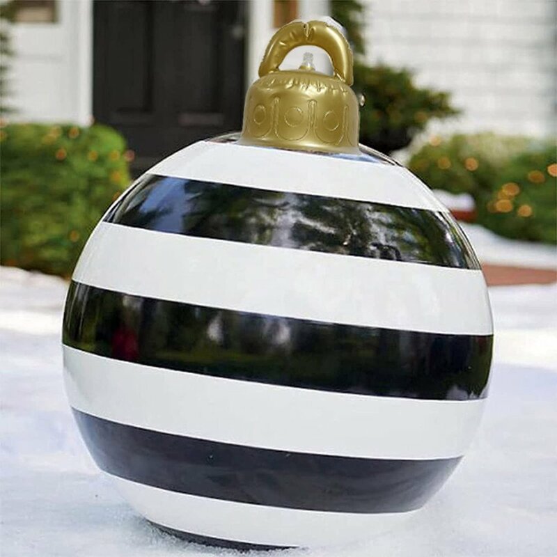 60cm bola de natal jardim quintal decoração árvore de natal ornamento ao ar livre natal decorativo bola inflável presente de natal novo