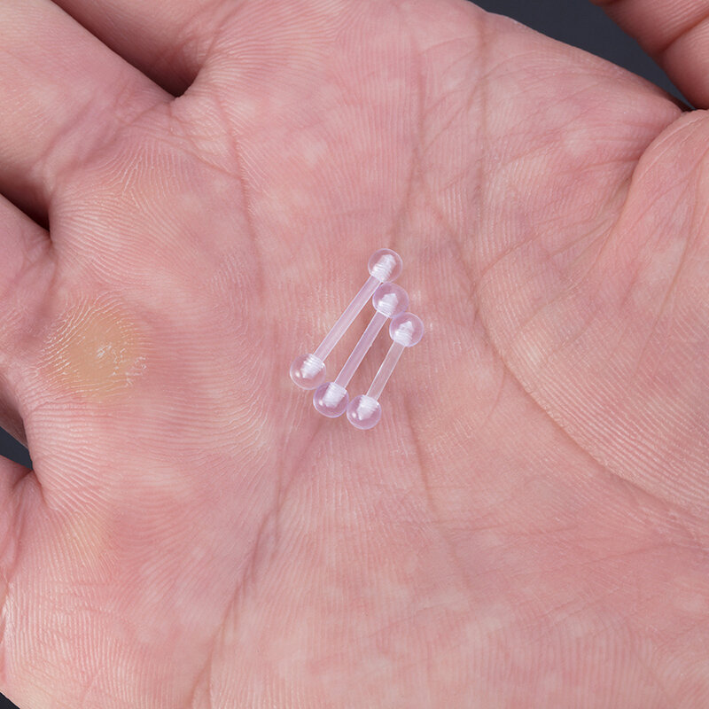 10 sztuk wyczyść Stud kolczyk akrylowe chrząstki Piercing elastyczny Bar Lip kolczyk zapobiec alergii Helix Tragus dla kobiet biżuteria 16G