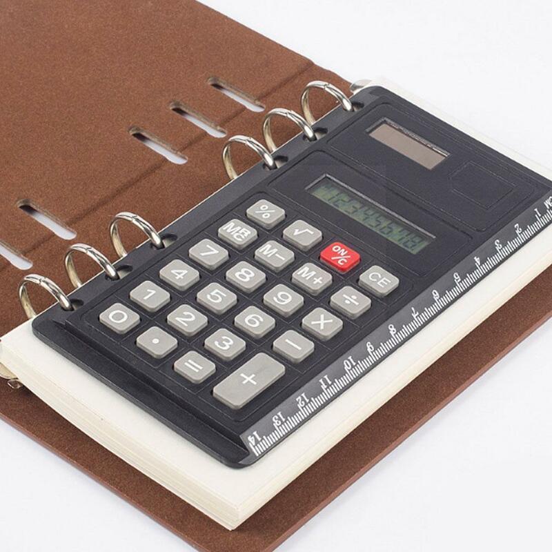 Bloco de notas a6 loose-leaf com calculadora de 6 buracos com régua solta calculadora pasta criativa folha r9q3
