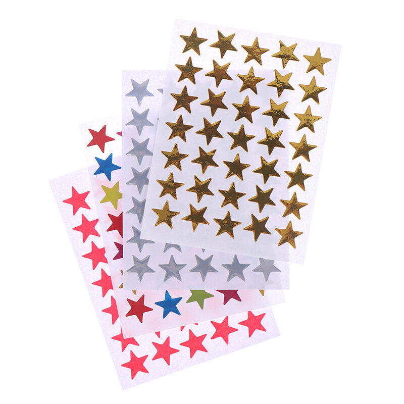 Cinco pontas estrela ouro auto-adesivo adesivo, crianças recompensa, professor louvor rótulo, prêmio, 10pcs por saco