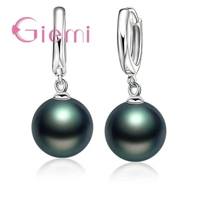 Nowe mody dobra sprzedaż 925 perła z polerowanego srebra kolczyki akcesoria biała perła Hoop dla kobiet/dziewcząt biżuteria ślubna