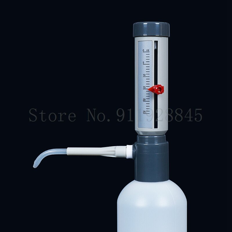 Dispensador superior de botellas de laboratorio, separador cuantitativo ajustable, tipo manga de 0-25ml