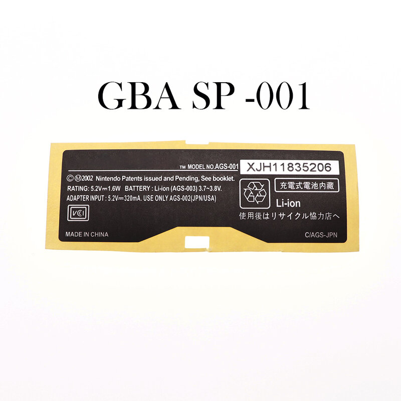 TingDong-pegatinas traseras para consola de juegos GBA/ GBA SP/ GBC, repuesto para Gameboy Advance/ SP/ Color, 1 unidad