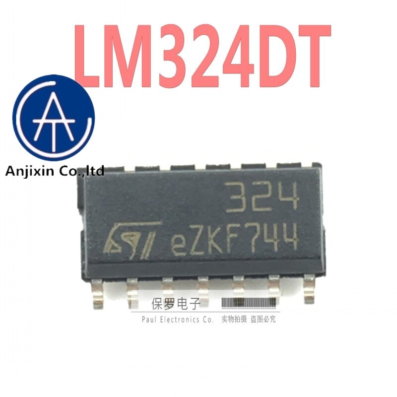 Novo amplificador operacional 100% original lm324 dt lm324 324 sop-14, estoque real, 10 peças