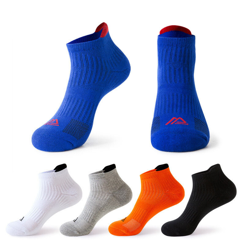 5 pares otoño deportes Deporte Calcetines para los hombres de algodón transpirable desodorante secado rápido calcetines tobilleros marca