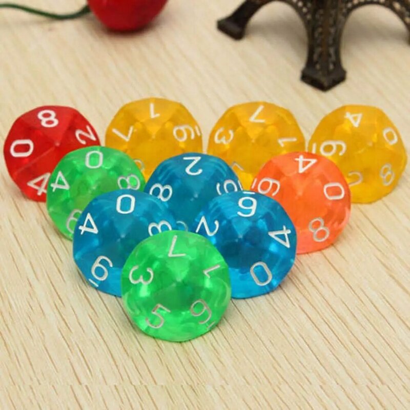 10 pezzi 10 lati D10 dadi giochi di ruolo bomboniere amanti del gioco da tavolo dadi giocattolo regalo