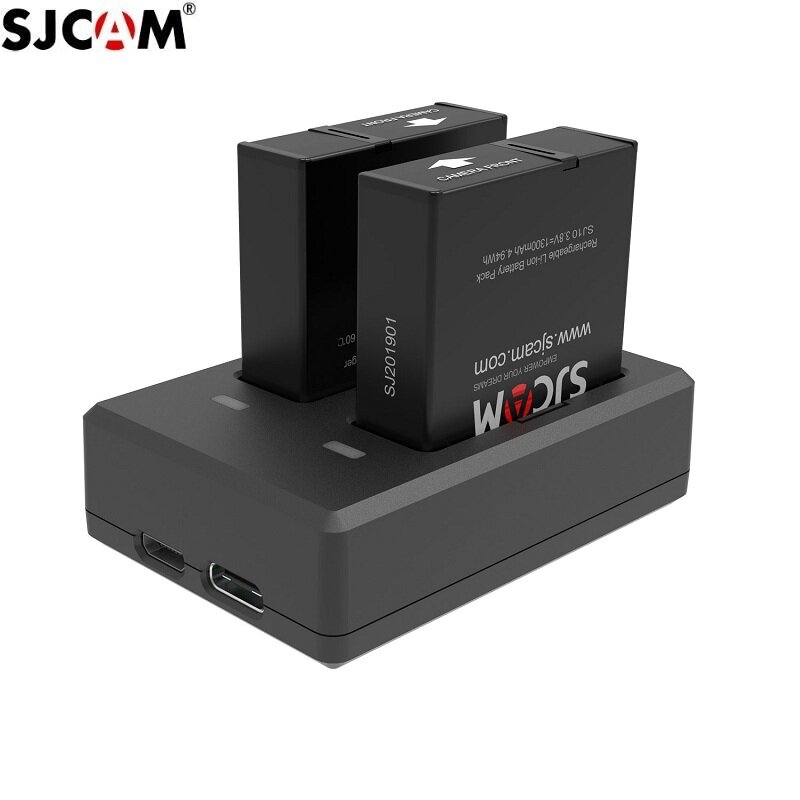 Original SJCAM SJ9 Battery Charger Batteries Dual Charger 1300mAh Rechargeable Li-ion SJCAM SJ10 Pro/SJ11 Camera Accessories