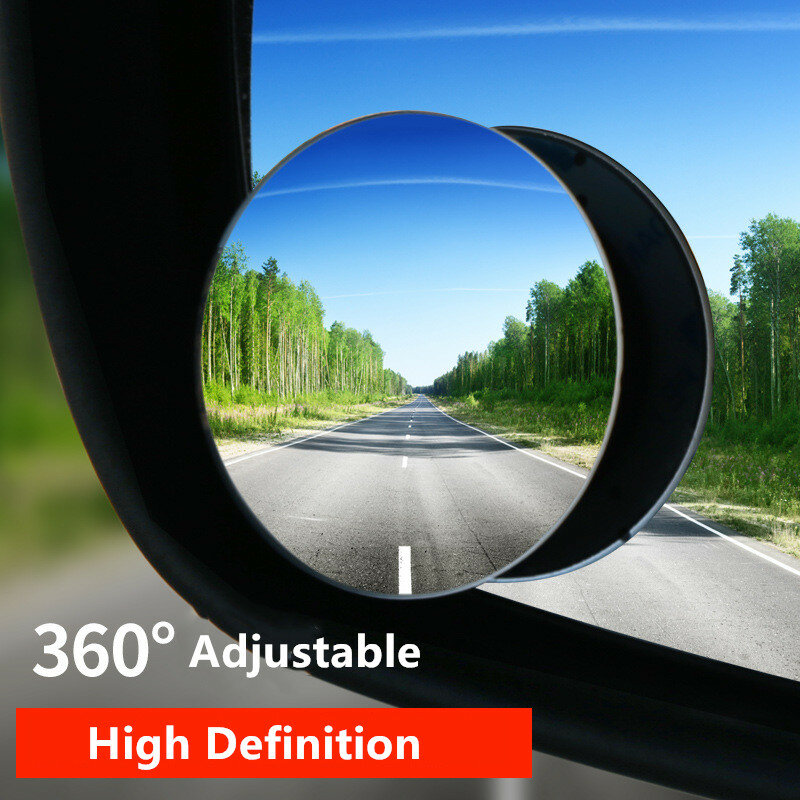 Uniwersalny 360 stopni HD Blind Spot lustro dla samochodów rewers bezramowe ultracienki szerokokątny wypukłe lusterko wsteczne akcesoria samochodowe