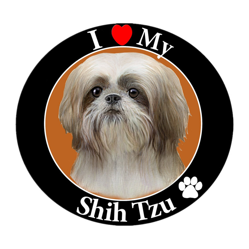 S40547 # самоклеящаяся наклейка fI Love My Shih Tzu стикер на машину с собакой, водонепроницаемые автомобильные декорации на бампер, заднее стекло