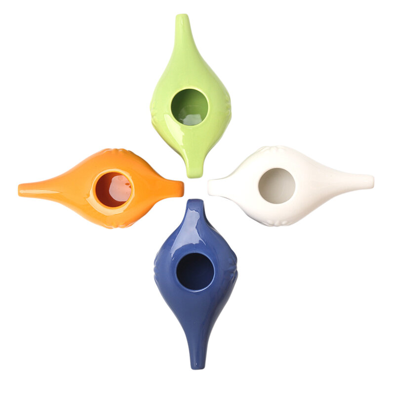 250ml Ceramic Neti Pot Nose Washing Kit Comfortable Spout Pot for Sinus Rhinitis Allergy Nasal Cleaner Washer Tools Nose Protect