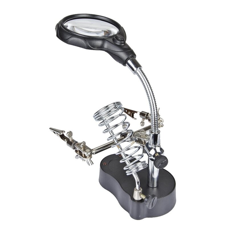 New magnifying glass 3,5 x 12X 3rd piece, aid Clip, LED lighting, hand welding stand, magnifying glass, Lens Repair