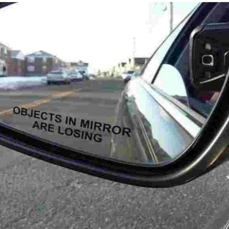 2 Pcs OBJECTS IN MIRROR ARE LOSING Car Stickers Rear View Mirror Vinyl Decal