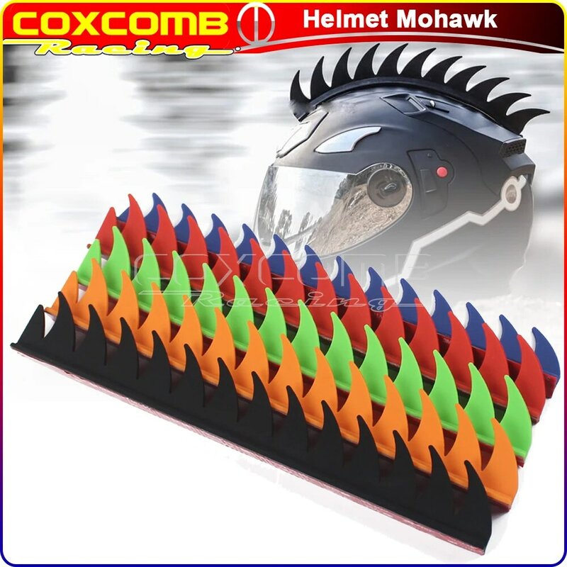 Casco de motociclista de carreras, calcomanías Mohawk, Spike Warhawk, cascos decorativos de esquí y Snowboard, Hawk negro, azul, rojo y verde