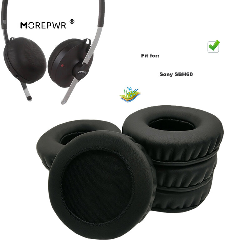 Morepwr ใหม่อัพเกรดเปลี่ยนแผ่นรองหูฟังสำหรับ Sony SBH60ชุดหูฟังอะไหล่เบาะหนัง Earmuff แขน