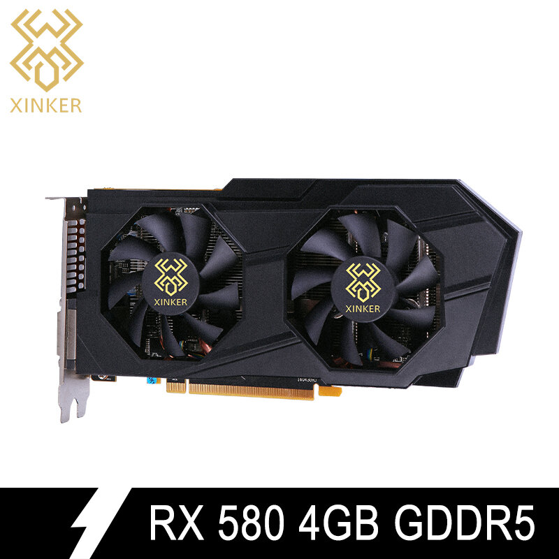 Pour Radeon RX 580 carte graphique de jeu vidéo GPU 4G GDDR5 256bit PCI Express 3.0 bureau 2048SP carte graphique ajouter sur HDMI utilisé