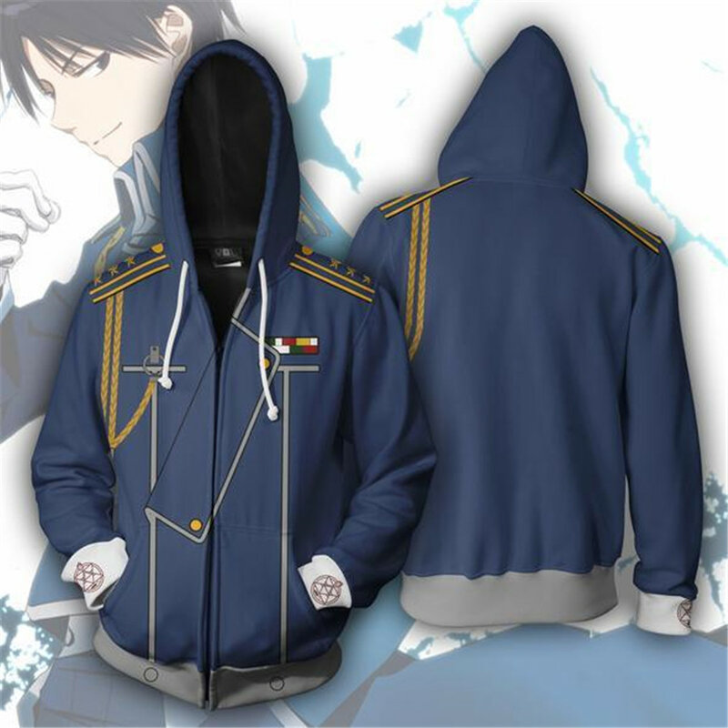 Fullmetal Alchemist Edward Elric Herbst Zipper Jacke Hoodie Mantel Anime Cosplay Sweatshirts Trainingsanzüge Tops Kleidung Drop Schiff