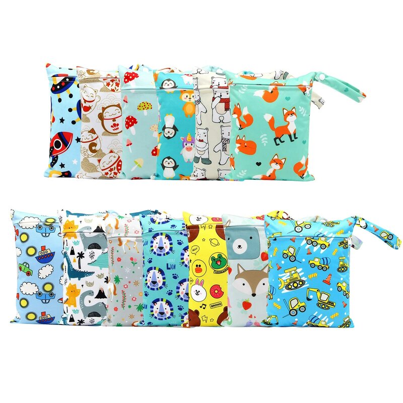 Mommy Diaper Bag For Baby Reusable Cloth Nappy Wet Bag Infant Portable Waterproof Stroller Dry Pail Pocket