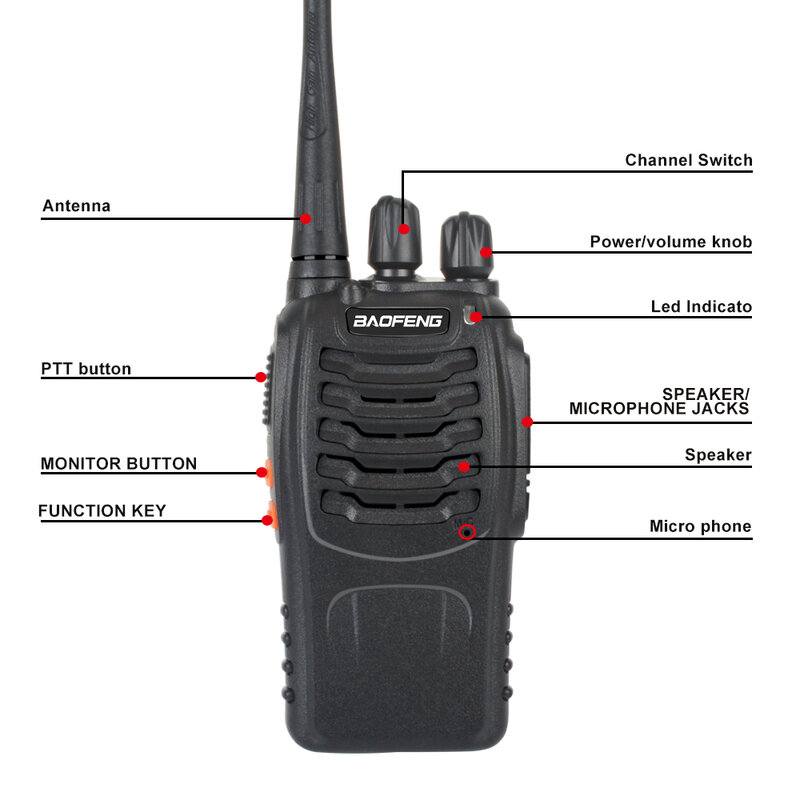 Baofeng 워키타키 BF-888S, UHF 400-470MHz 햄 아마추어 라디오, Baofeng 888s VOX 라디오, 이어피스 포함, 무료 배송, 2PCs/로트