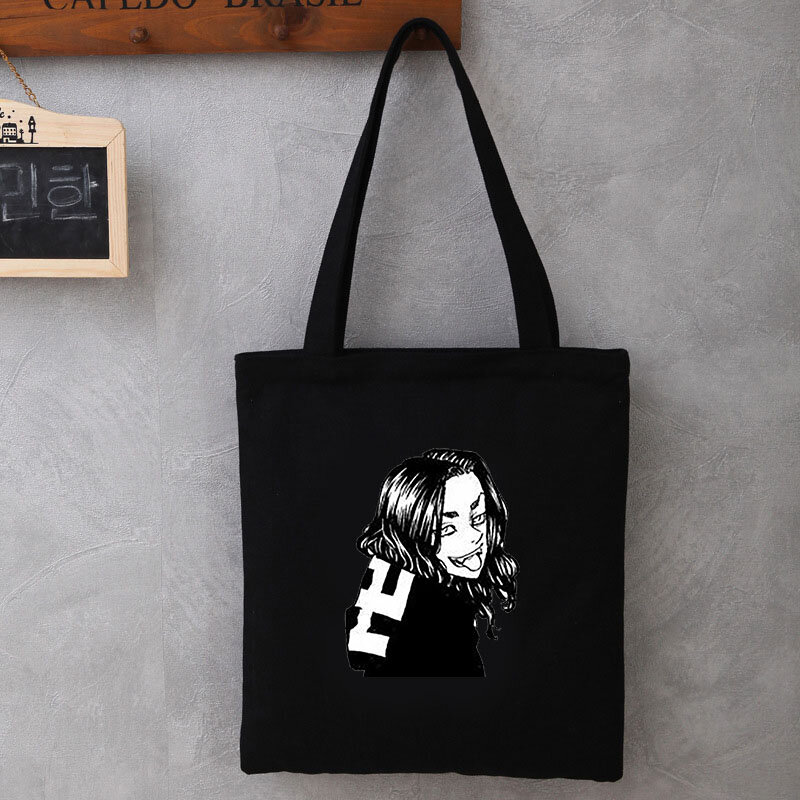 Tokio Revengers torby na zakupy płócienne torby podróżne torebki markowe wielokrotnego użytku tkanina na ramię Shopper kobieta drukowana torba materiałowa