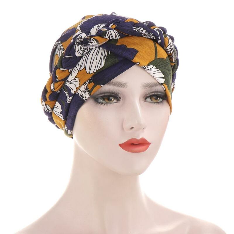 Drukuj bawełna Turban muzułmański szalik dla kobiet islamski wewnętrzny hidżab czapka Turban nakrycia głowy arabski Wrap szalik na głowę akcesoria do włosów kapelusz