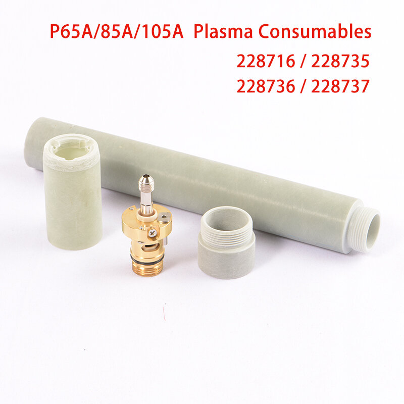 Consumibles de corte por Plasma P65 -105A Cuerpo principal 228716 manga de montaje frontal de antorcha 228735 anillo adaptador 228736 posicionamiento 228737