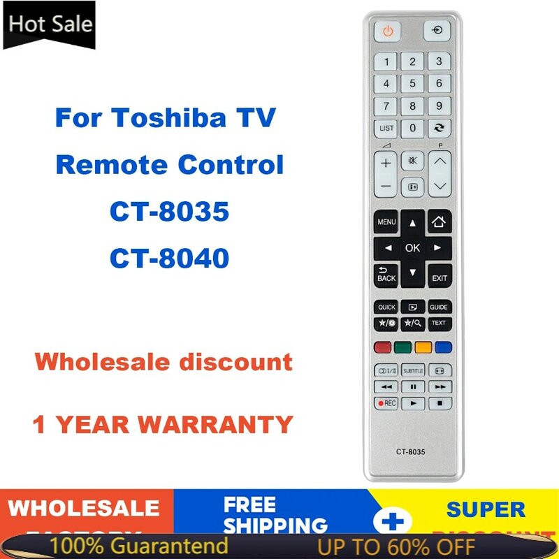 CT-8040 de mando a distancia para TV Toshiba, LED, LCD, 3D, 40T5445DG, 48L5435DG, 48L5441DG, CT984, CT8003, Fernbedienung, CT-8035