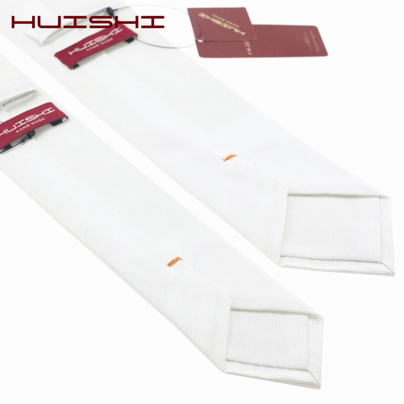 Corbata Blanca impermeable para hombre, corbata de poliéster, Color sólido, Formal, ideal para regalo de boda, venta al por mayor