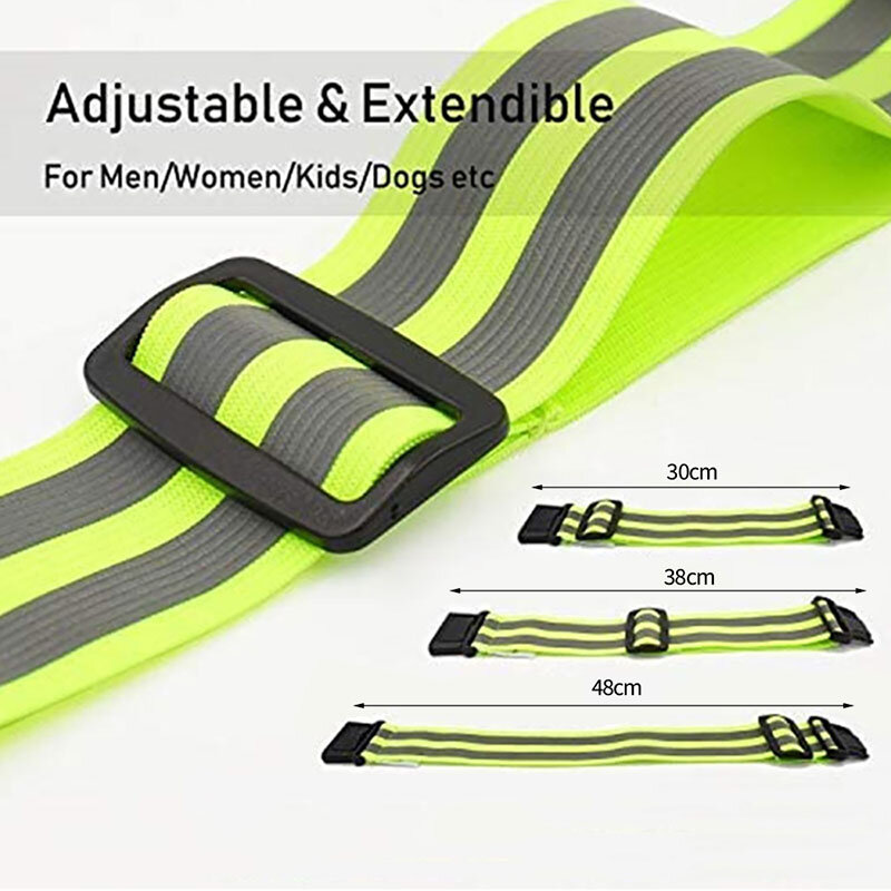 Braço reflexivo de segurança ajustável Wrist Band Belt, cinta esportiva, corrida noturna, cintura, tornozelo, elástico