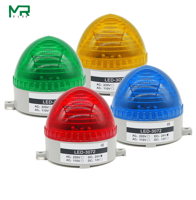 Small alarm light stroboscopic warning light LED-3072 signal light flashing silent light alarm 12v24v220v