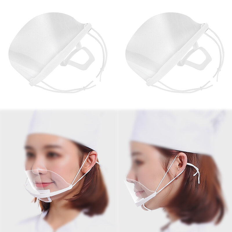 10 Uds máscaras transparentes Protector de seguridad para el rostro permanente antivaho Catering comida Hotel plástico cocina máscaras para restaurante herramientas de cocina