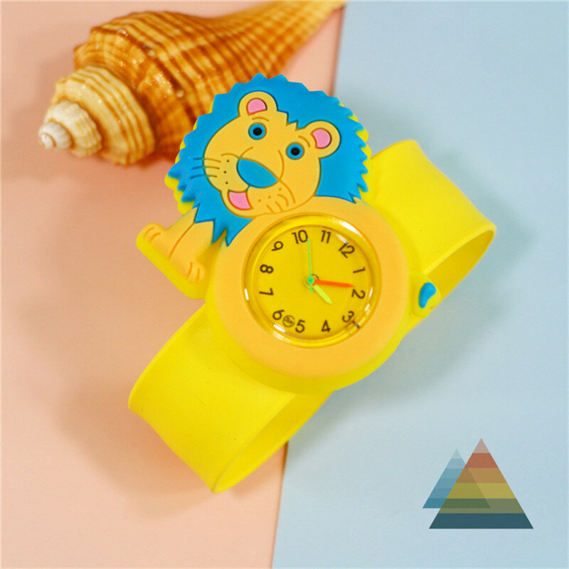 아기 시계 소년을위한 만화 어린이 시계의 19 종류 실리콘 스트랩 쿼츠 시계 3D 유니콘 사자 유니콘 조랑말 시계 소녀